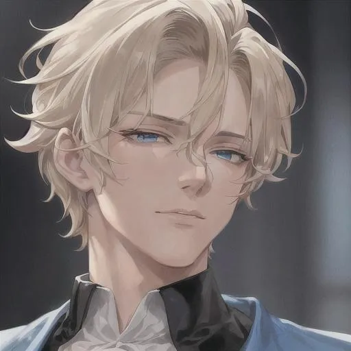 Prompt: "A close-up photo of a handsome prince with medium messy blonde hair, blue eyes, wearing a kings robe, in hyperrealistic detail, with a slight hint of seductiveness in his eyes. His face is the center of attention, with a sense of allure and mystery that draws the viewer in, but his eyes are also slightly downcast, as if a sense of seductiveness is lingering in his thoughts. The detailing of his face is stunning, with every pore, freckle, and line rendered in vivid detail, but the image also captures the subtle emotions of seductiveness that might lie beneath his surface."