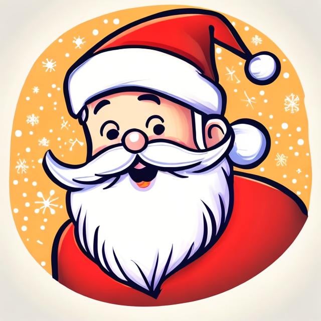 Childs drawing Santa Claus on white background stock photo