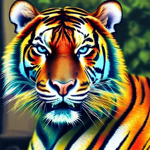 Prompt: Vibrant colour ful tiger realistic 4k 8k