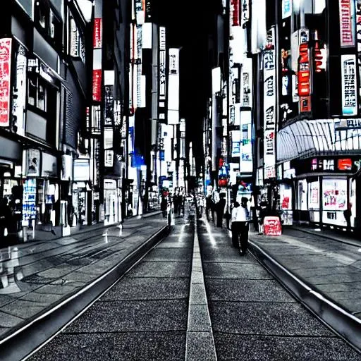 1st person view busy city with no people tokyo japan...