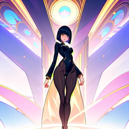 Prompt: a lonely AI man, very tall, thick thighs, wide hips, huge glutes, long legs, slender arms, slender waist, big beautiful symmetrical eyes, intriguingly beautiful face, aloof expression, bob haircut with bangs, wearing Femboy fashion clothes, wearing Femboy fashion accessories, high fashion, 12K resolution, hyper quality, hyper-detailed, 12K resolution, hyper-professional