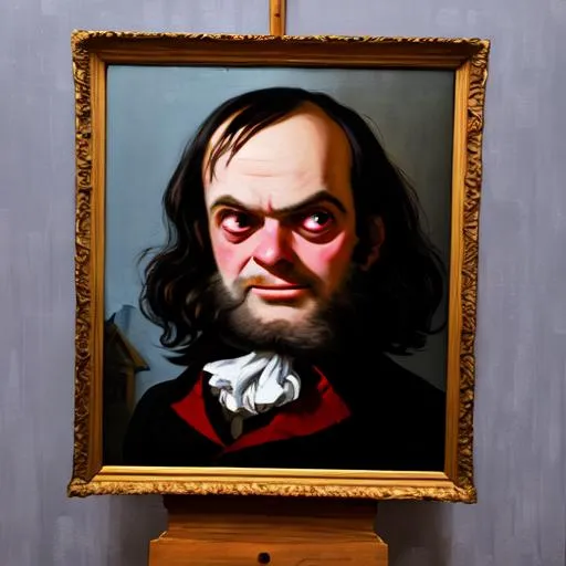 Prompt: 18th century stanley kubrick oil painting of the shining