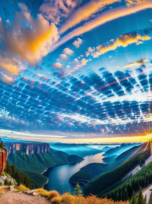 Prompt: long shot scenic professional photograph of {scenery}, perfect viewpoint, highly detailed, wide-angle lens, hyper realistic, with dramatic sky, polarizing filter, natural lighting, vivid colors, everything in sharp focus, HDR, UHD, 64K