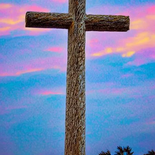 Animated cross with sunset