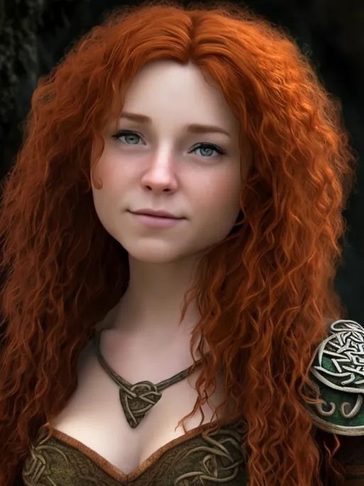 Prompt: Female, Dwarven, Celtic, Dwarf, Irish, Auburn Hair, Red Hair