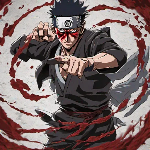 Prompt: Gojo fight with a sharingan 