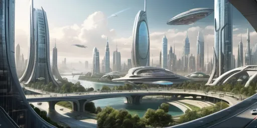 Prompt: futuristic vision of the city in 2150