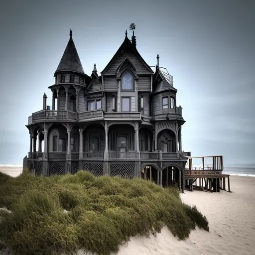 Prompt: gothic beach house