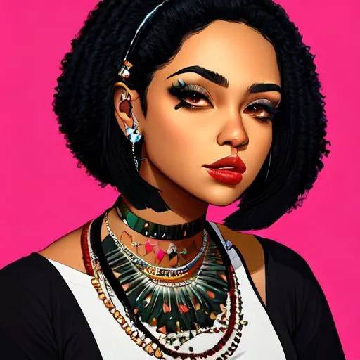 Prompt: Singer Khelani portrait 