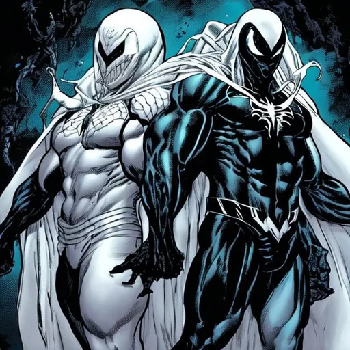 Prompt: moon knight and venom