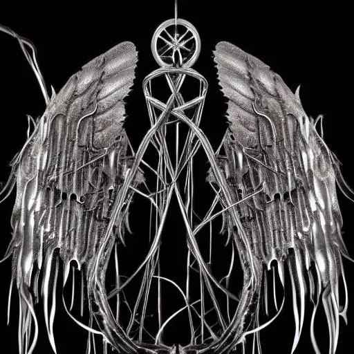 made of metal angel shiny metal tentacles evil very... | OpenArt