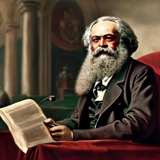 Prompt: Karl Marx speech， realist，4K