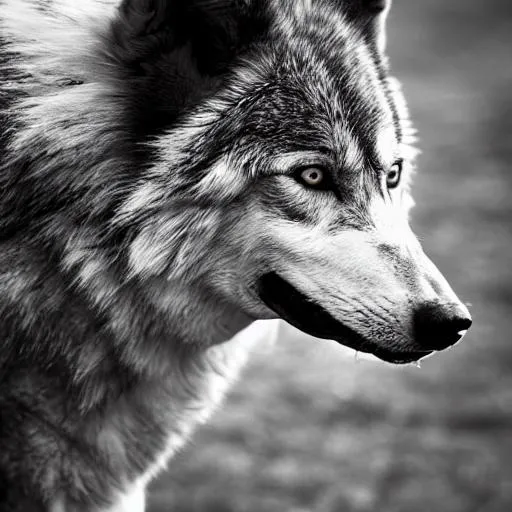 Black and white wolf OpenArt