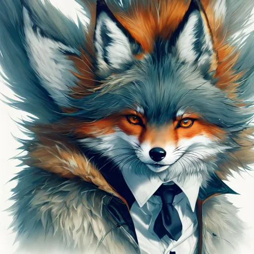 Prompt: anime adorable portrait of a furry anthro fox dressed up with a blazer, big eye, detailed fur, Edwin Landseer, Sui Ishida, Jeremy Mann, Susan Seddon Boulet, 8k splash art, spray paint, polychromatic, ultra_detailed, ultra_quality CGSociety, Russ Mills, intricately detailed, color depth, Perfect Composition"