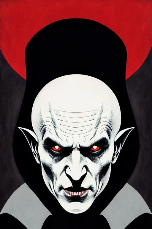 Prompt: Nosferatu by Tetsuo Hara