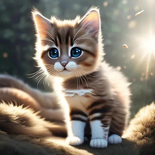 Prompt:  realistic very cute and eyes calm lighting, highly detailed, adorable, beautiful, soft dramatic lighting, light shafts, radiant, ultra high quality, realistic background, just face with treats and toe beans cat cat cat cat warrior cat style