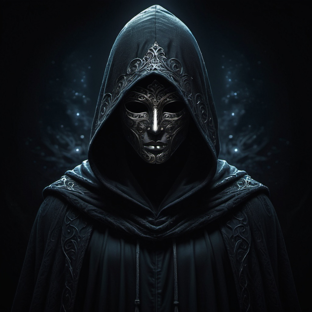 Fantasy digital artwork of a mysterious figure in th...