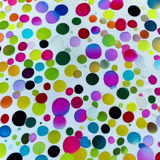 Prompt: A page full of dot different colours .  A wave if dots in single colour