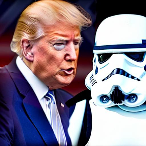 joe biden and donald trump at war with lightsabers a...