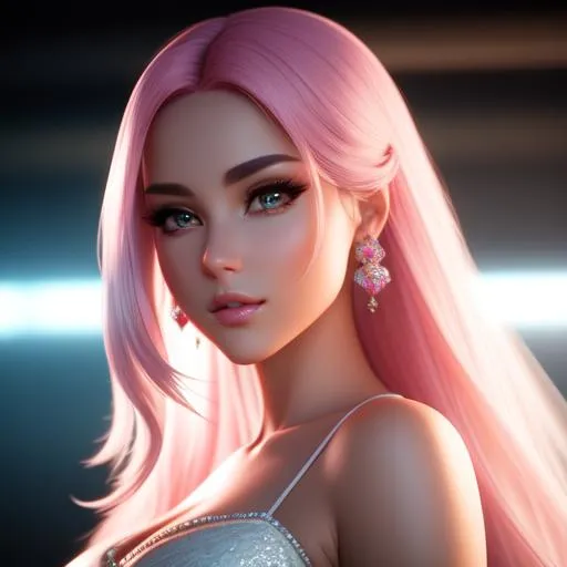 Prompt: {{{{highest quality 3d concept art masterpiece}}}} best octane unreal engine 5 digital render with {{volumetric lighting}}, hyperrealistic intricate 128k UHD HDR,

hyperrealistic intricate perfect full body image of flirtatious seductive stunning gorgeous beautiful cute mystical feminine 22 year old anime like girl with 
{{hyperrealistic intricate pink hair}} 
and 
{{hyperrealistic intricate clear blue eyes}} 
and hyperrealistic intricate perfect flirtatious seductive stunning gorgeous beautiful cute mystical feminine face with unique features wearing 
{{hyperrealistic intricate body tight pink wool dress}}
 with deep exposed cleavage and visible abs,
soft skin and red blush cheeks and cute sadistic smile, 

epic fantasy, 
perfect anatomy in perfect composition approaching perfection, 
{{seductive love gaze at camera}}, 

hyperrealistic intricate blurred mystical trippy warm forest in background, {{warm atmosphere}}, 
  
cinematic volumetric dramatic 
dramatic studio 3d glamour lighting, 
backlit backlight, 
professional long shot photography, 

triadic colors,
sharp focus, 
occlusion, 
centered, 
symmetry, 
ultimate, 
shadows, 
highlights, 
contrast, 
{{sexy}}, 
{{huge breast}}