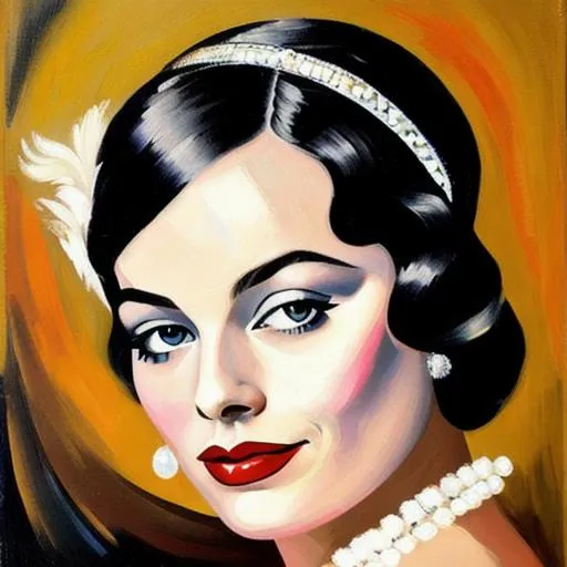 Actress Margot Robbie as a Great Gatsby 1920s Flappe... | OpenArt