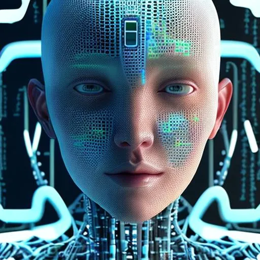 Prompt: Artificial intelligence and the human race in 2050, hyper realistic, intricate detail,