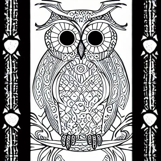 Prompt: coloring page owl