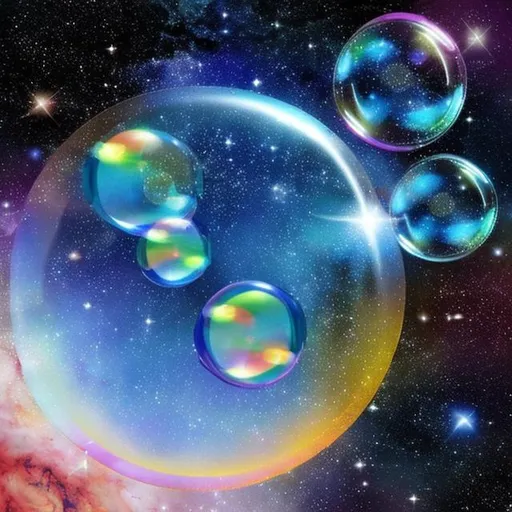 Prompt: bubbles in space