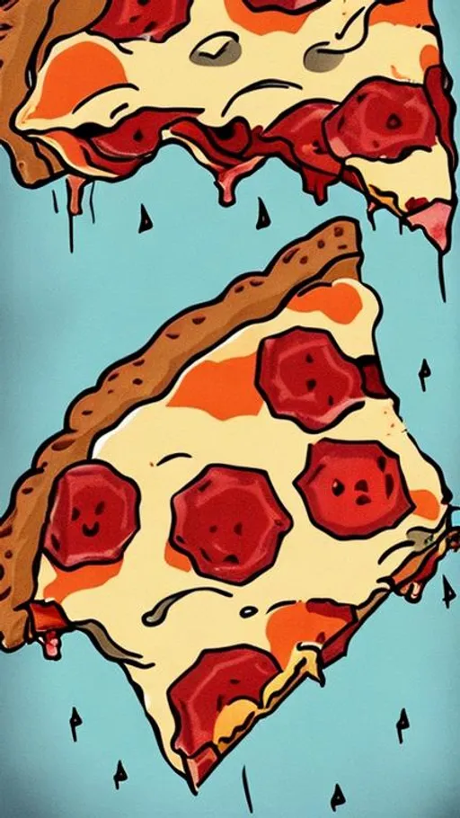 Prompt: When I die, The sky will cry, for the last slice of pizza