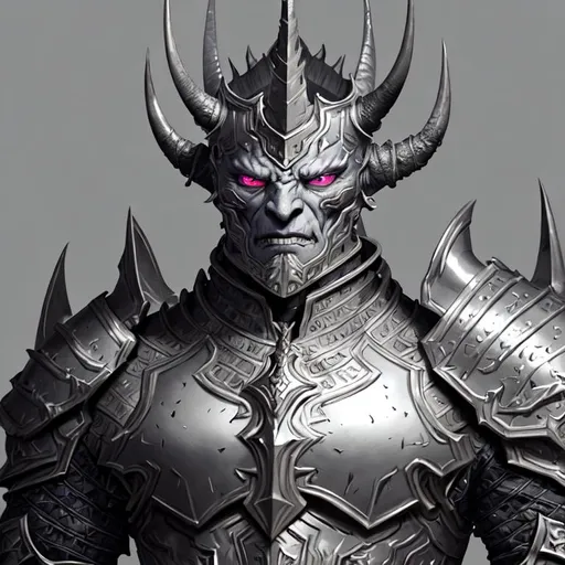 Prompt: character illustration in 8k uhd. concept art. vivid colors. hyperdetailed grey skinned lean humanoid stone demon king. grey eyes. stoic expression. horn crown. wearing hyperdetailed bone armor suit. armor is grey. style of ryan church, trending artstation, masterpiece. professionally retouched. 6 megapixel. insane detailing