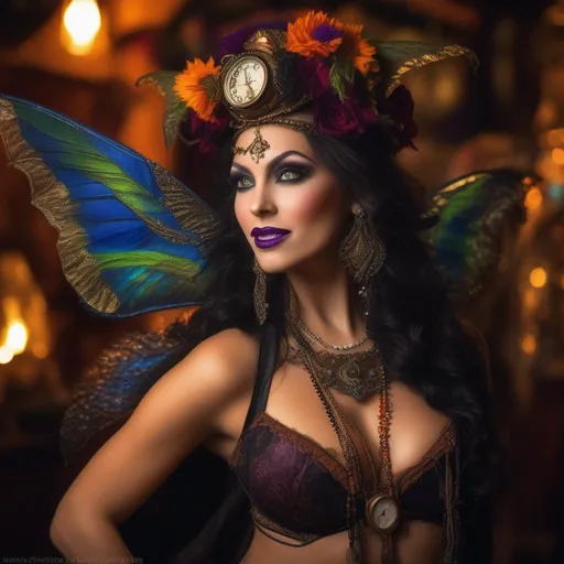 Prompt: {{Epic}}. {{{hyperrealistic style photograph}}}. {{{Wide angle}}}. Exquisite, Halloween night.  Shes a {{vividly colorful}}, steam punk, belly dancer (Witch). A {{spectacular}}, winged, Cannabis fairy. A very beautiful, buxom, shapely woman with, {{{{{[[[{Anatomically real hands}}}}}}}}}, and {{vivid}}, ((colorful)), {{extremely, bright eyes}}, {{{hyper real detailed illustration}}}.  {{Cinematic}}. ((Style of Richard Estes)). ((Sharply focused)), {{Zoomed out}}. {{{Enscape render}}}. She is wearing a skimpy, {{colorful}}, ((gossamer)), ((flowing outfit)). Sony a7 IV, ((trending on Artstation)). {Concept art}. 