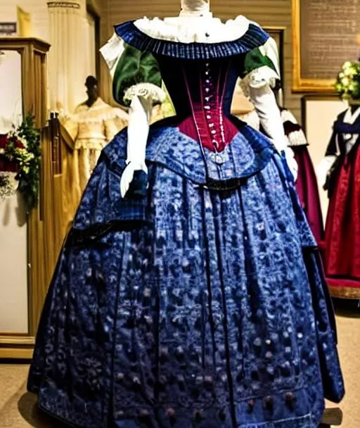 Prompt: photo of a traditional Victorian wedding dress,  museum display 