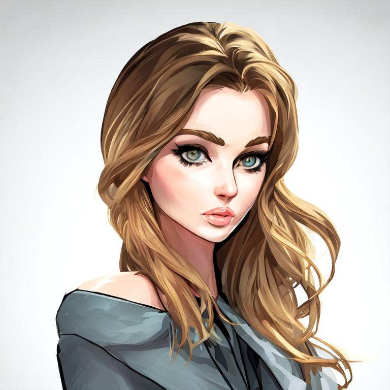 Beautiful woman cartoon portrait