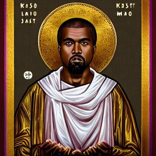 Prompt: kanye west as an orthodox saint icon