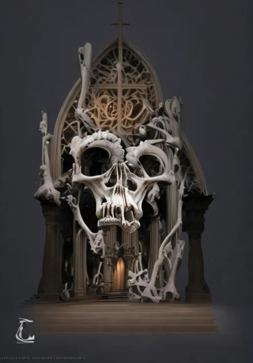 Prompt: cathedral of bones