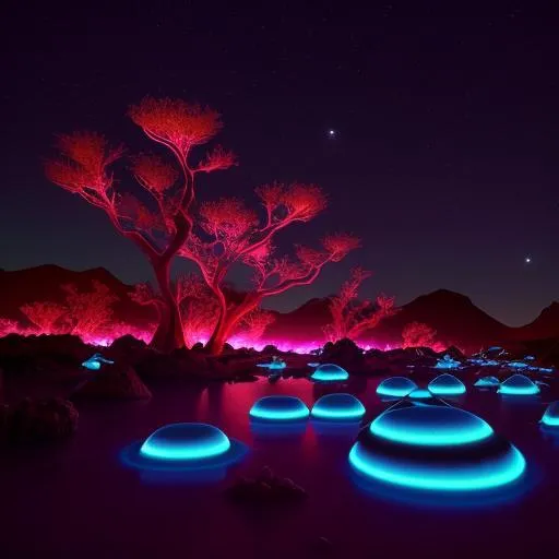 Other worldly planet with bioluminescent life around | OpenArt