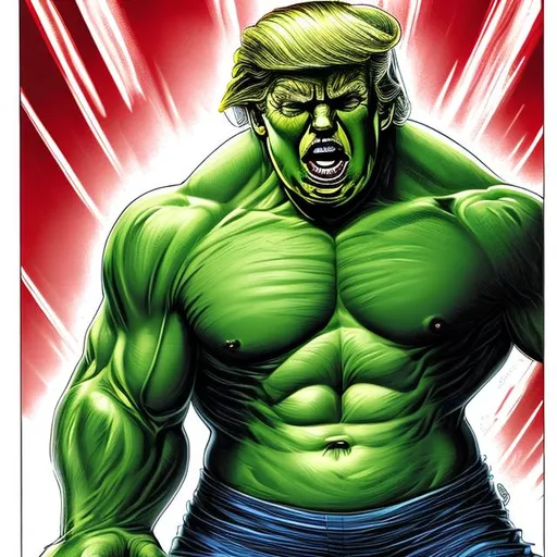 Prompt: President Donald Trump Hulk