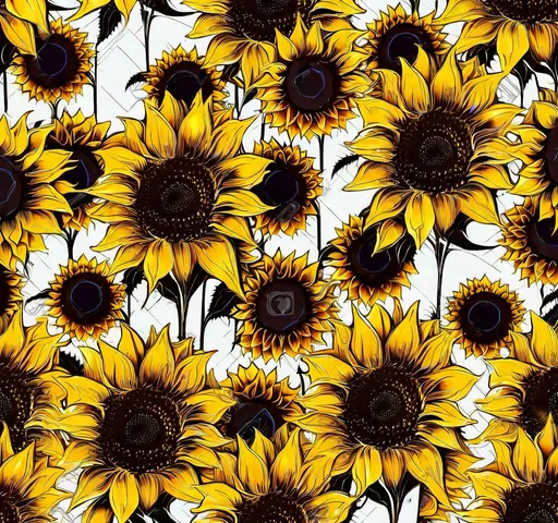 Prompt: A abstract image of flowers sunflowers 