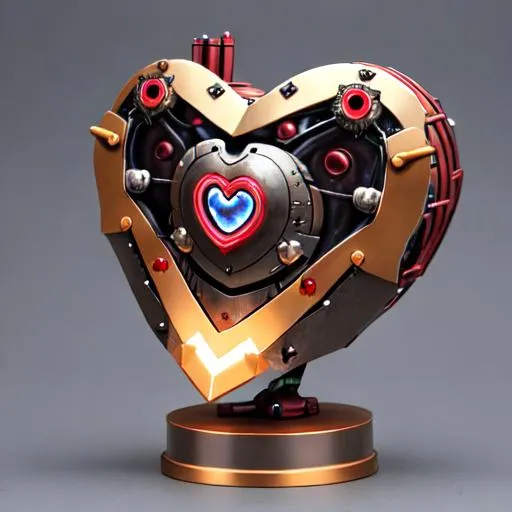 Metal heart of iron robot, best quality, masterpiece