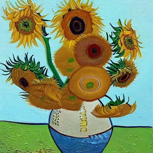 Oil Painting Resembling Van Gogh Sunflowers Openart