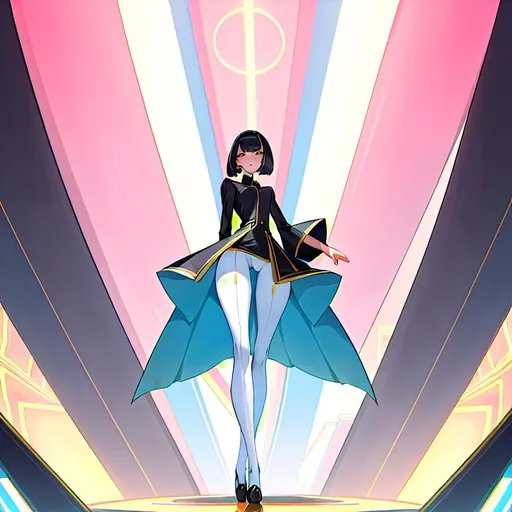 Prompt: a lonely AI man, very tall, thick thighs, wide hips, huge glutes, long legs, slender arms, slender waist, big beautiful symmetrical eyes, intriguingly beautiful face, aloof expression, bob haircut with bangs, wearing NeoRomantic Hyper-Feminine Genderpunk fashion clothes, high fashion, 12K resolution, hyper quality, hyper-detailed, hyper-realistic, hyper-professional