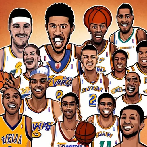 funny basketball players face | OpenArt