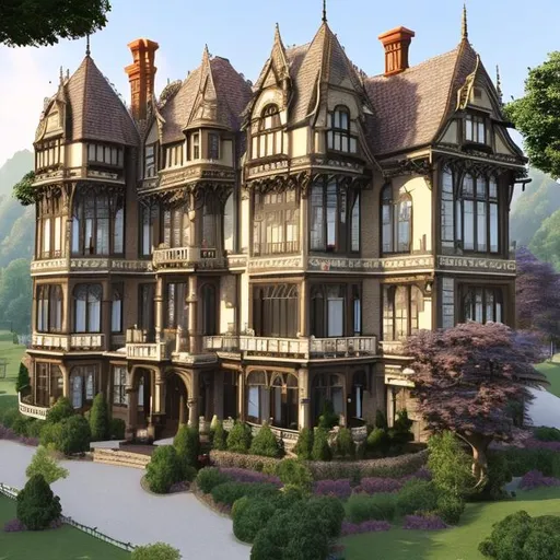 Prompt: a grand house called home manor 