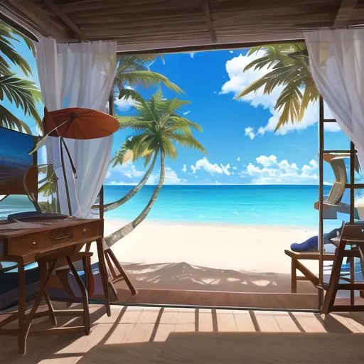 Prompt: tropical dreaming beach studio shot, hd, hdr, cinematic 8k, ultra detailed, high resolution