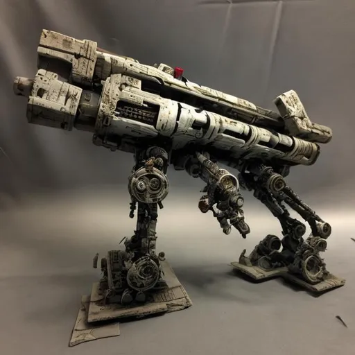 Prompt: starship wreck war ancient robots blaster laser old 