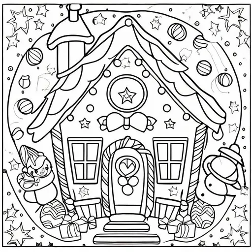 Prompt: christmas coloring page 
