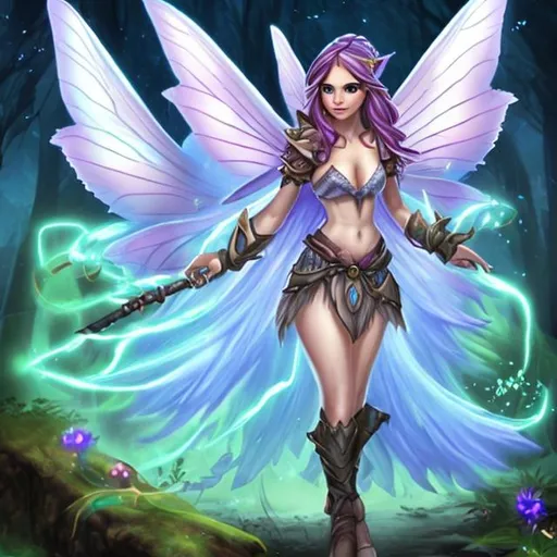 Prompt: Female Fairy wild magic sorcerer
