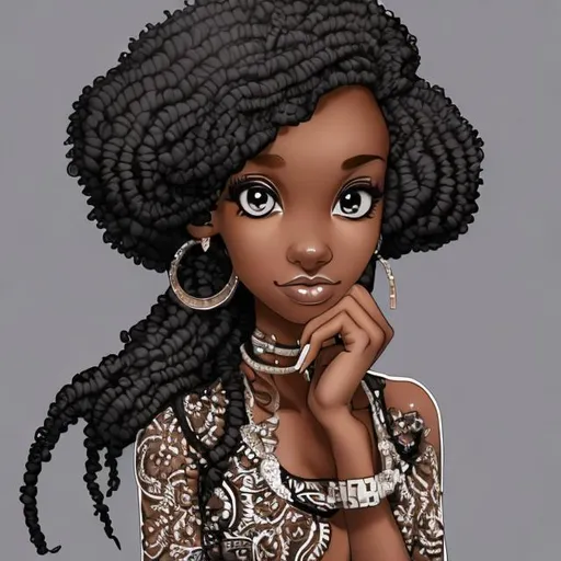 Prompt: black woman, tall, beautiful, detailed, adorable, cute
