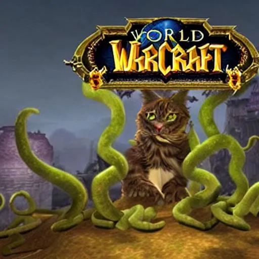 Prompt: cat tentacle world of warcraft