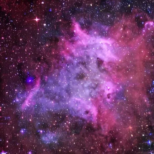 Prompt: cosmic purple nebulae with star formation 